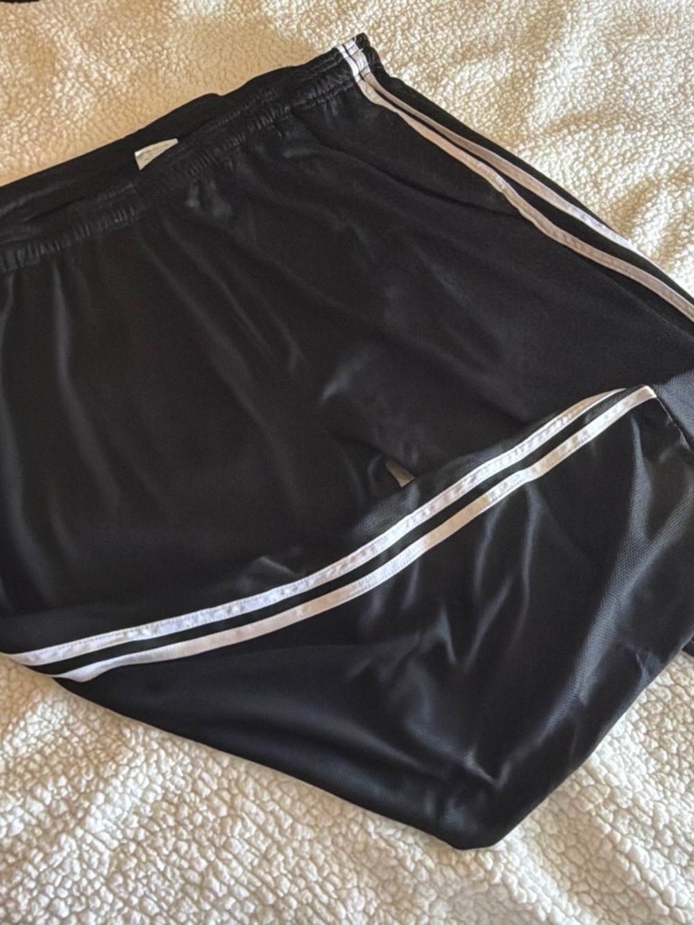 Men’s Black Jogger Pants with White Twin Side Stripes